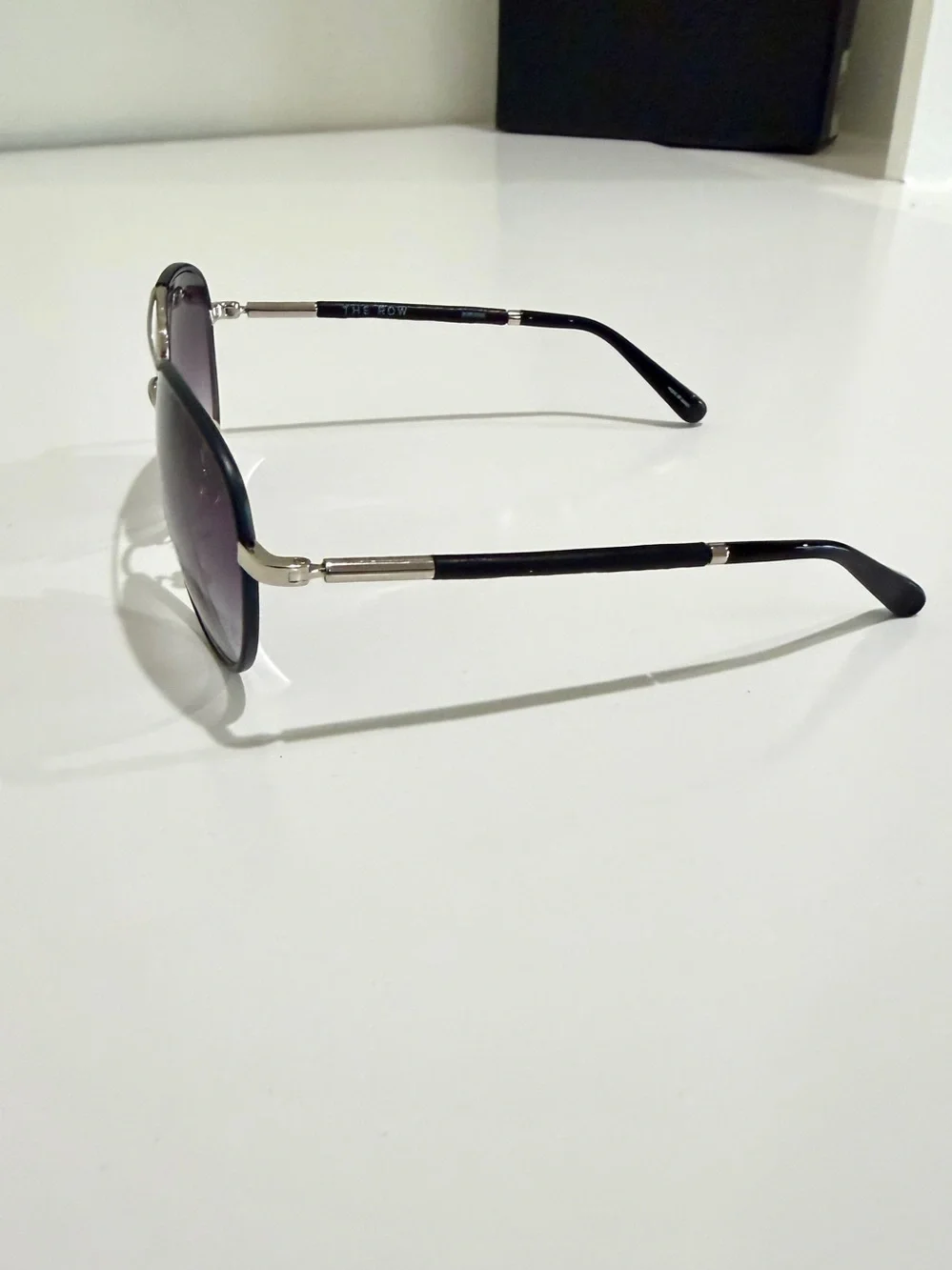 NWT The Row x Linda Farrow Leather Aviator Sunglasses Full Boutique Set - Picture 11 of 16